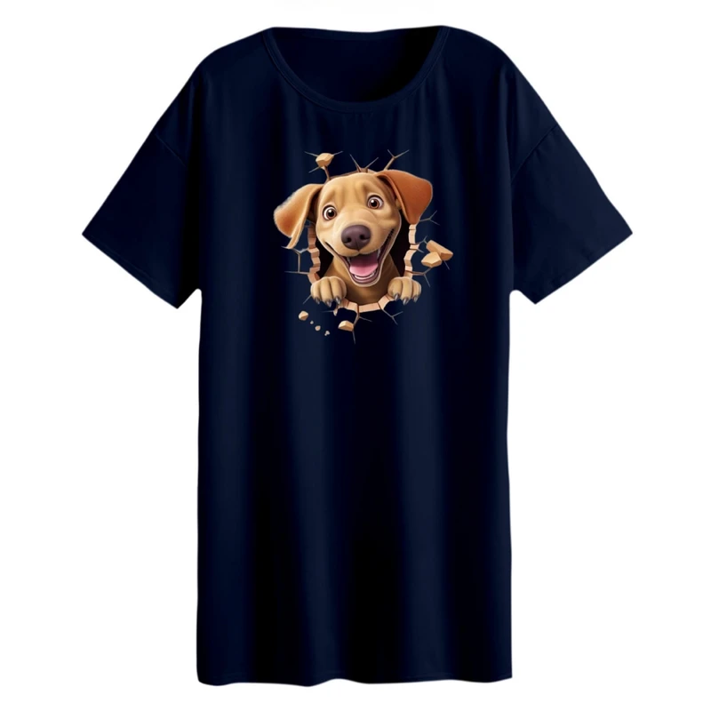 تی شرت لانگ آستین کوتاه زنانه مدل سگ کد 8