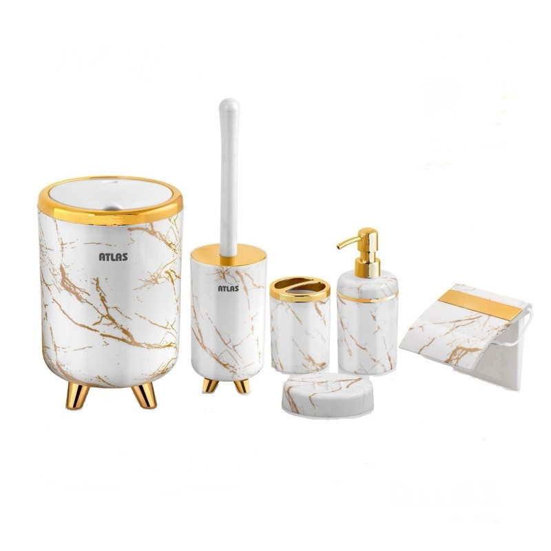 ست سرویس بهداشتی اطلس مدل الیت ۶ تکه ماربل