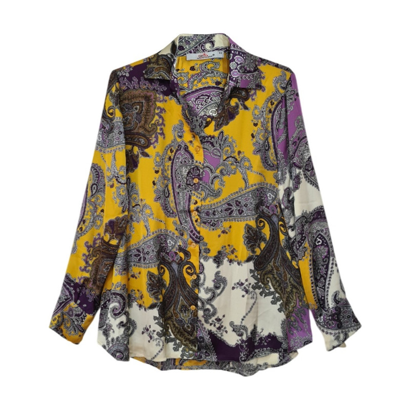 شومیز آستین بلند زنانه مدل پترن بته جقه کد ۴