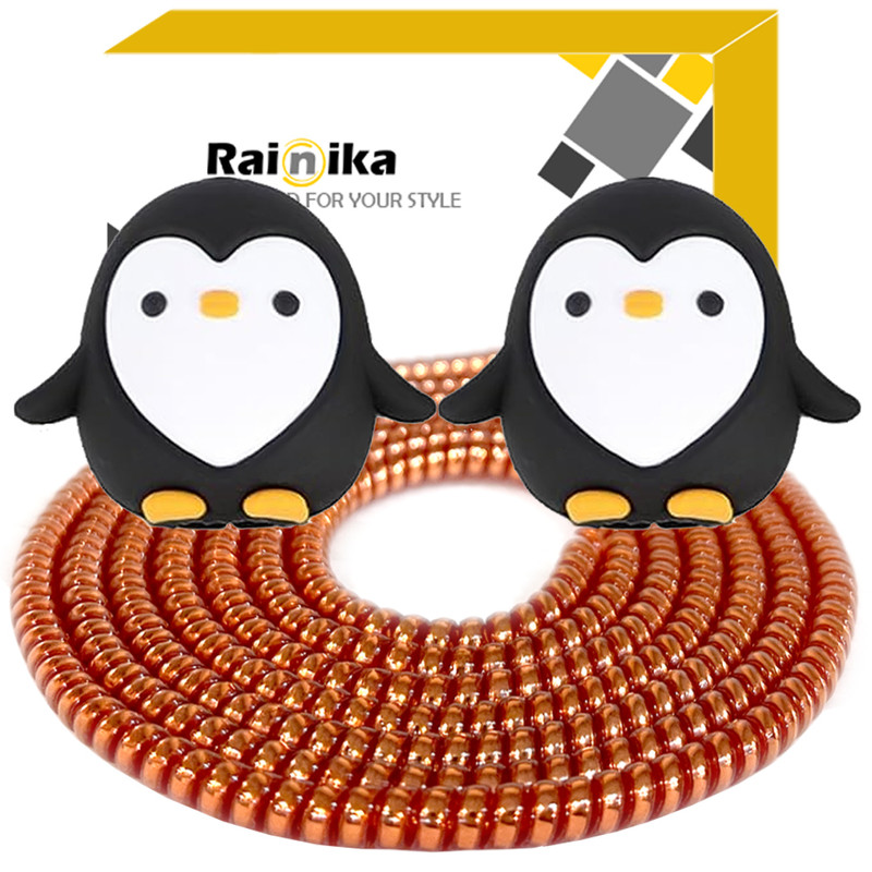 محافظ کابل شارژ و هندزفری رینیکا مدل Penguin Bla KK 03 مجموعه 3 عددی