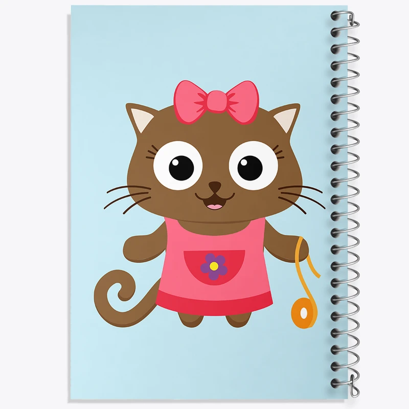 دفتر شطرنجی 50 برگ خندالو مدل گربه بامزه کد N771