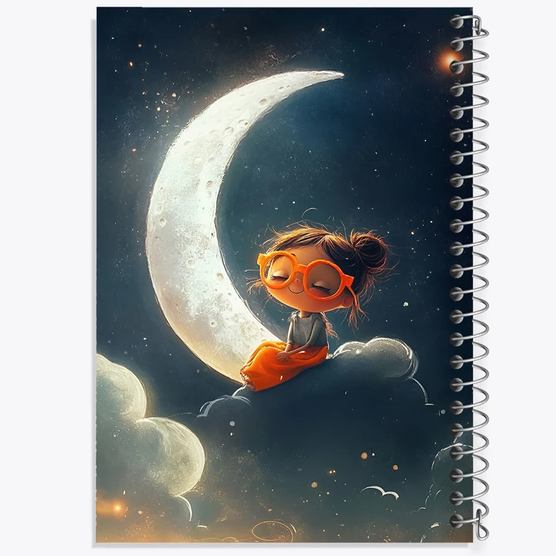 دفتر ژورنال نویسی 50 برگ خندالو مدل نقطه ای طرح دخترانه کیوت کد F8227