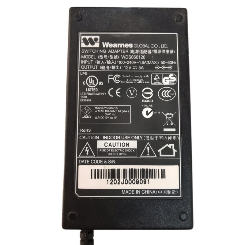 آداپتور برق 12 ولت 5 آمپر مدل WDS068 کد B6