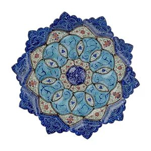 بشقاب مسی میناکاری شده اثر سلطانی کد 33 قطر 20 سانتی متر