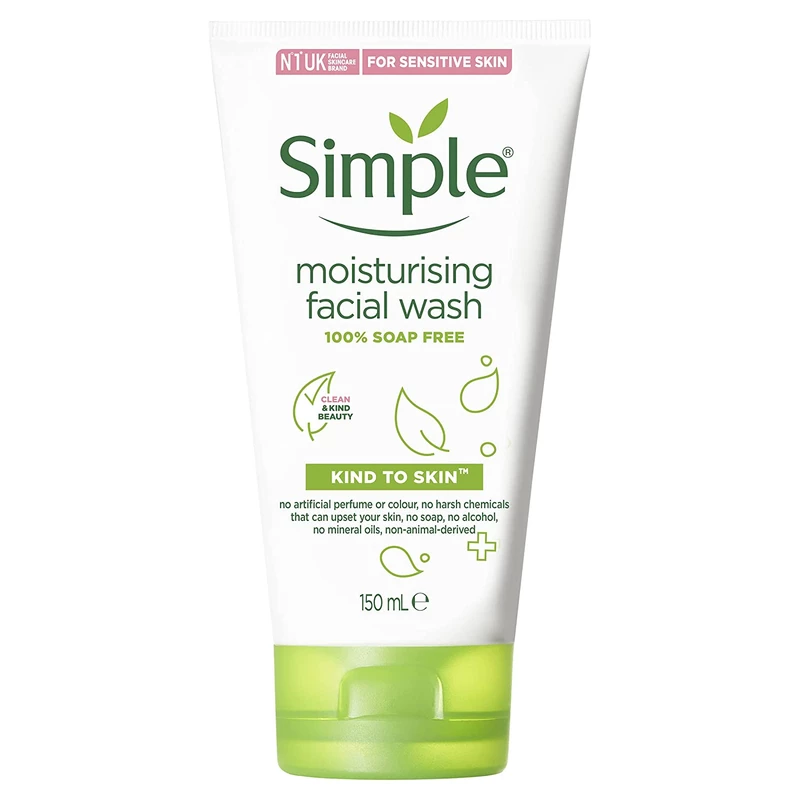 لوسیون شستشو صورت سیمپل مدل Moisturizing حجم 150 میلی لیتر