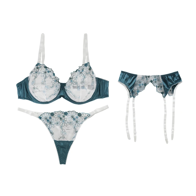 ست سویتن و شورت توری زنانه برتا کد 4010G به همراه نگهدارنده جوراب