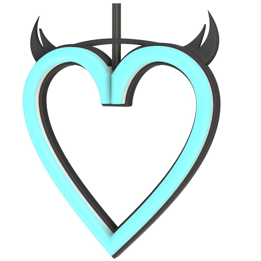 آویز تزئینی خودرو مدل سوریکاوا V5 طرح قلب شاخدار چراغدار