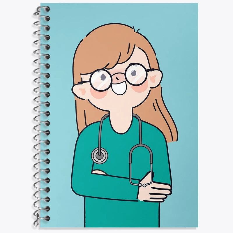 دفتر زبان 50 برگ خندالو مدل سه خط طرح پزشک و پرستار کد 31025