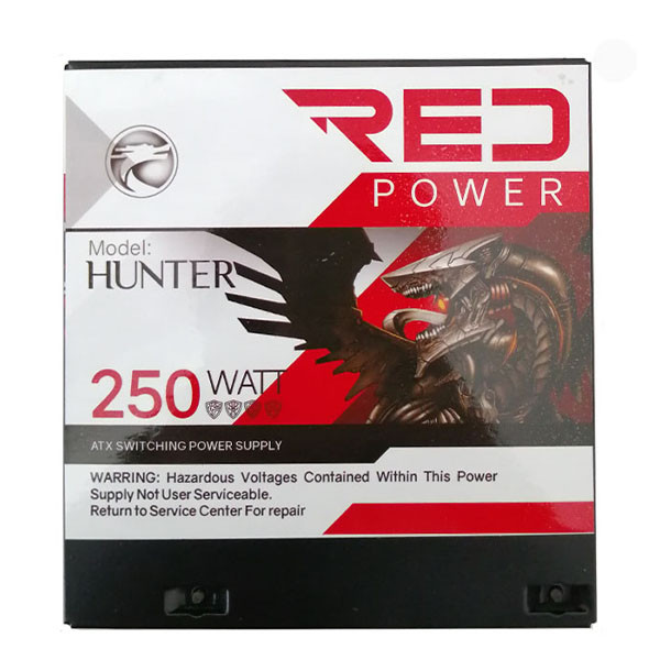 منبع تغذیه کامپیوتر رد مدل hunter 250w 2