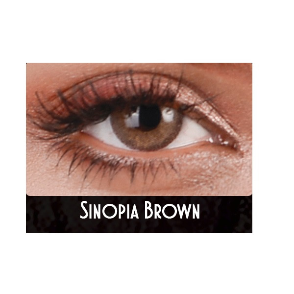 لنز چشم فلش مدل الیکسور رنگ عسلی روشن دور مشکی