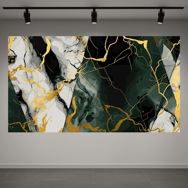 تابلو بوم طرح مخمل سنگ مدل رگه طلا کد AR3059349