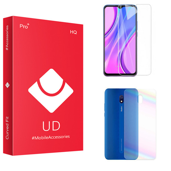 محافظ صفحه نمایش یو دی مدل HQ مناسب برای گوشی موبایل شیائومی Redmi 8a به همراه محافظ پشت گوشی