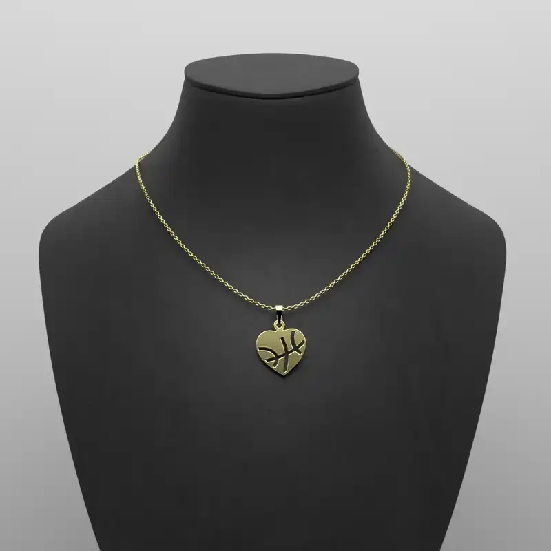 گردنبند طلا 18 عیار زنانه مدوپد مدل قلب کد JJ1022