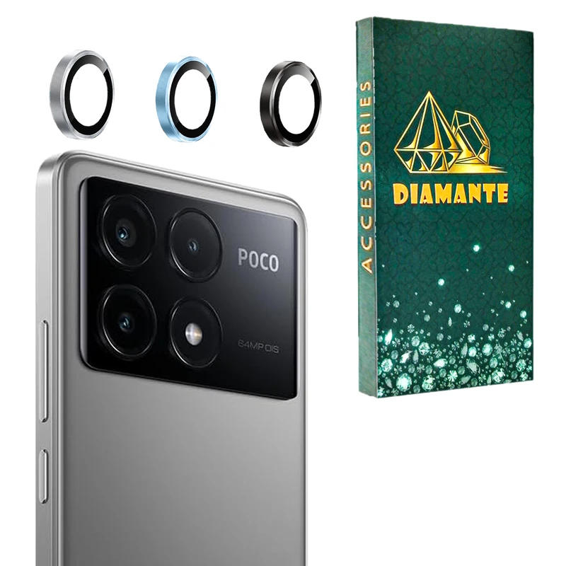 محافظ لنز دوربین فلزی دیامانته مدل Lenz gn مناسب برای گوشی موبایل شیائومی Poco X6 Pro