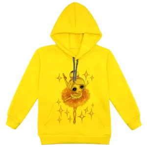 هودی دخترانه مدل پرنسس F121 رنگ زرد