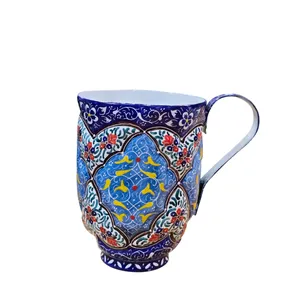 ماگ میناکاری مسی میناسرای نیکنامی مدل اسلیمی