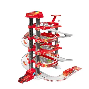 کیت ماشین بازی مدل پارکینگ طبقاتی آتش نشانی