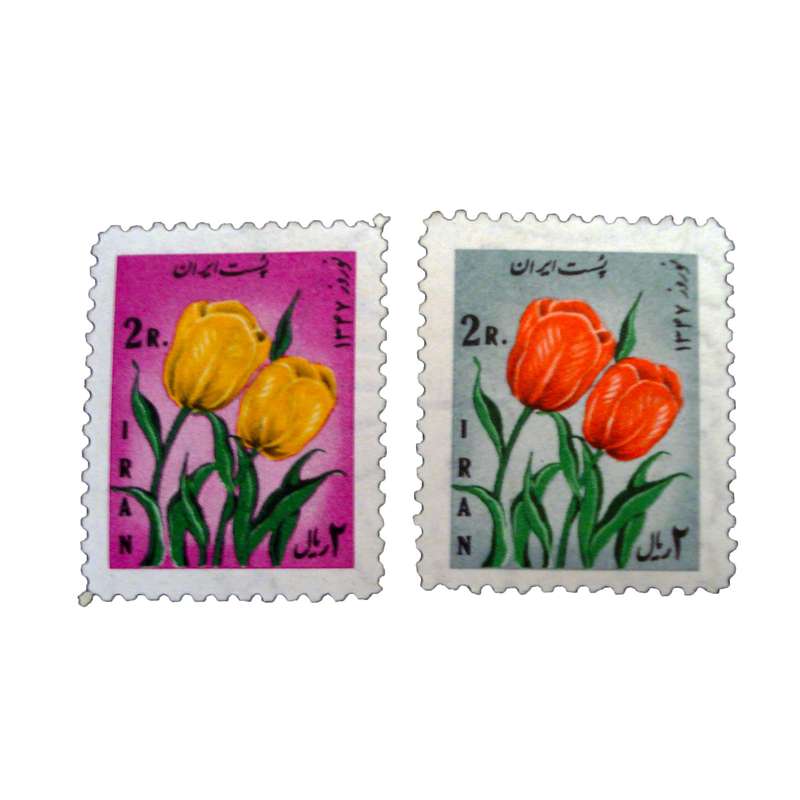 تمبر یادگاری مدل گل کد bc-2034 مجموعه 2 عددی