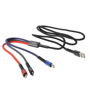 کابل تبدیل USB به لایتنینگ/ MICROUSB / USB-C هپوو مدلHP-11 طول 1 متر