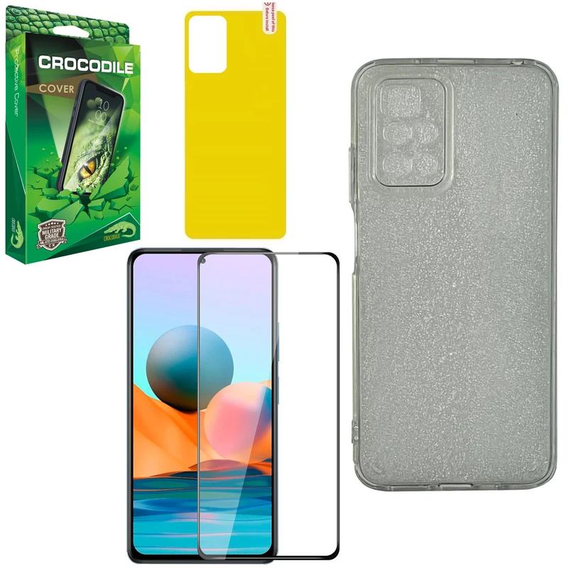 کاور کروکودیل مدل CO-PC-AAA مناسب برای گوشی موبایل شیائومی Redmi 10 به همراه محافظ صفحه نمایش و محافظ پشت گوشی