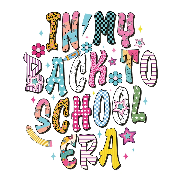 استیکر پارچه و لباس پاد آفرین مدل بازگشت به مدرسه کد S2510