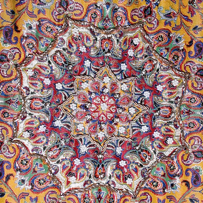 رومیزی ترمه مدل سرمه دوزی طرح ابریشم آوا