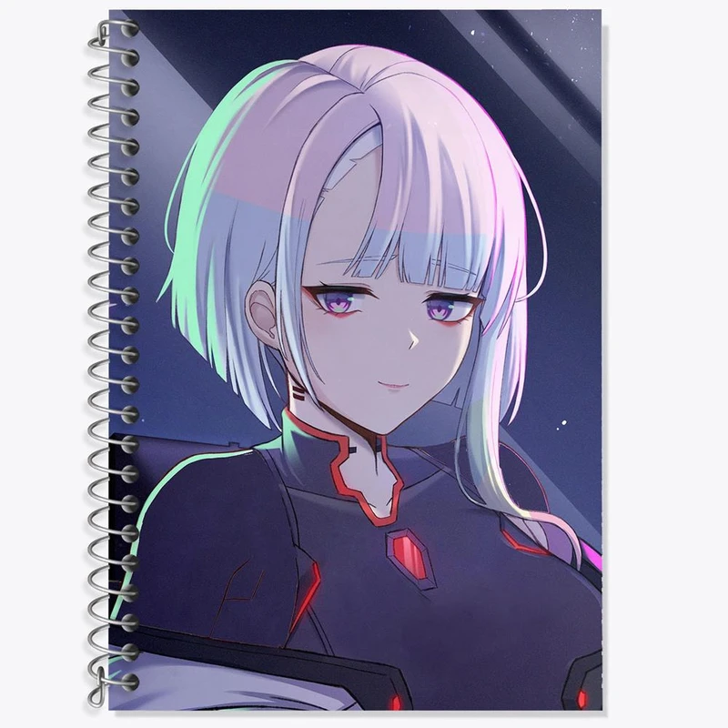 دفتر زبان 50 برگ خندالو مدل دو خط طرح لوسی انیمه سایبرپانک کد 23958