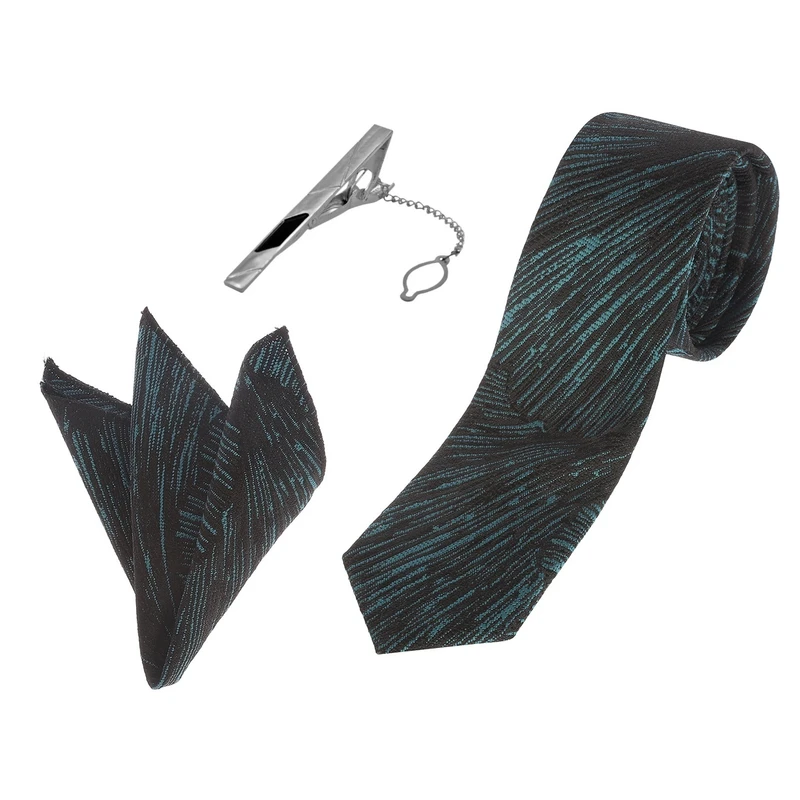 ست کراوات و دستمال جیب و گیره کراوات مردانه کد 24
