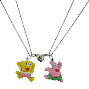 گردنبند زنانه مدل پاتریک و باب اسفنجی بسته 2 عددی