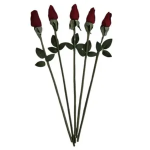 گل مصنوعی مدل رز  لمسی بسته 5 عددی