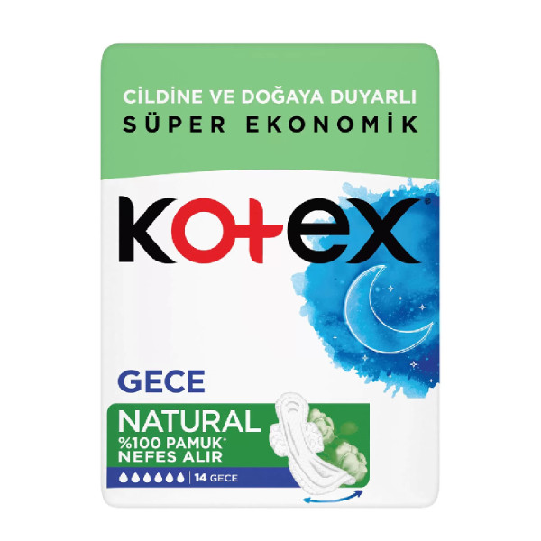 نوار بهداشتی کوتکس مدل  Natural Ekonomik Gece بسته 14 عددی