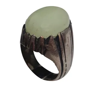 انگشتر نقره مردانه مدل گوهر شب چراغ GSC115250