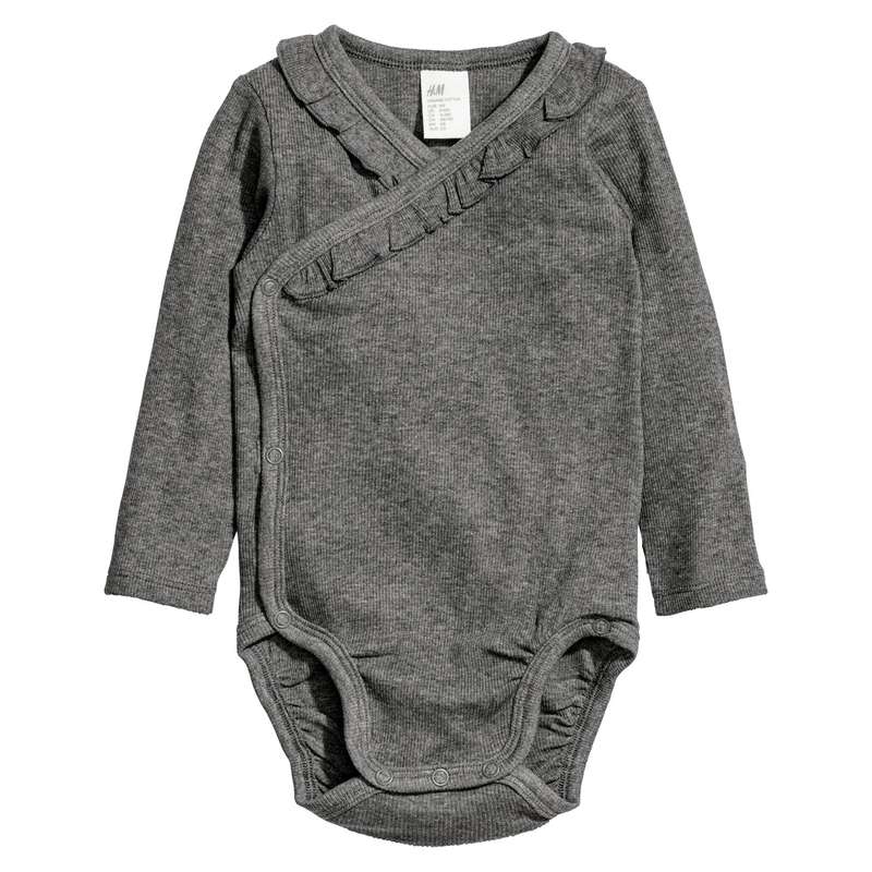 بادی آستین بلند نوزادی اچ اند ام مدل 0584519