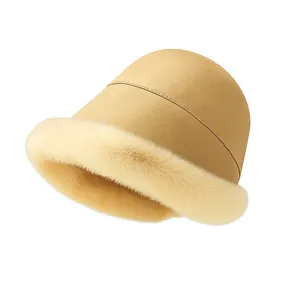 کلاه باکت زنانه مدل دور خز zh299