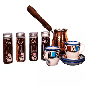 ست قهوه خوری سنتی آرا هنر فاخر ایرانی مدل کافا مجموعه 9 عددی