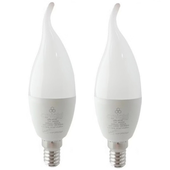 لامپ ال ای دی 7 وات ایران زمین مدل اشکی پایه E14 مجموعه 2 عددی