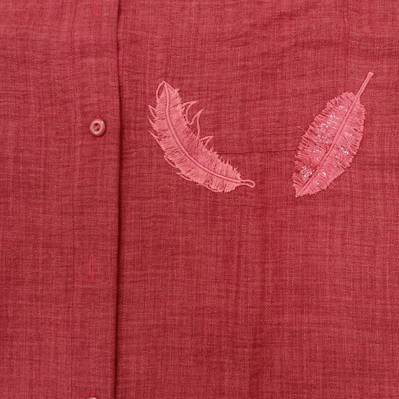 شومیز زنانه مدل گلدوزی رنگ آجری