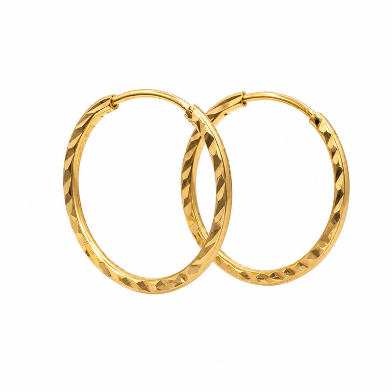 گوشواره حلقه‌ای طلا 18 عیار زنانه مان گالری مدل تراش کد EA01-0021200