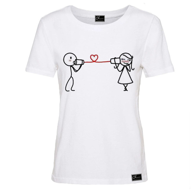 تی شرت آستین کوتاه زنانه مدل LOVE کد V43 رنگ سفید