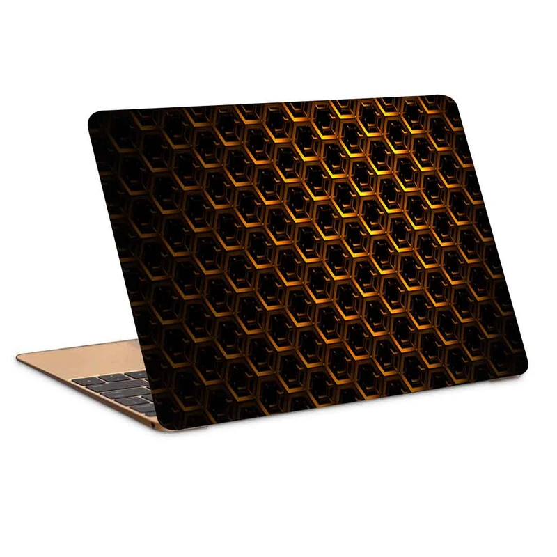 استیکر لپ تاپ طرح hexagons mesh dark کد P-806 مناسب برای لپ تاپ 15.6 اینچ