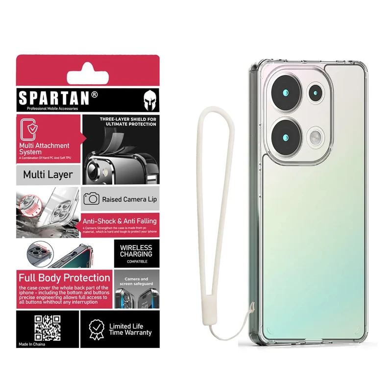 کاور اسپارتان مدل Airbag Space Strap مناسب برای گوشی موبایل شیائومی Redmi Note 13 Pro 5G/ Poco X6 5G به همراه بندآویز