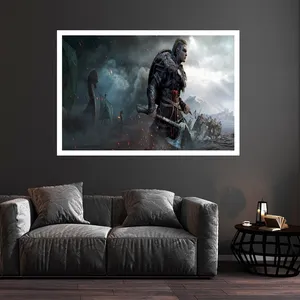 تابلو بکلیت طرح بازی Assassins Creed Valhalla مدل قاب شاسی W-s8786