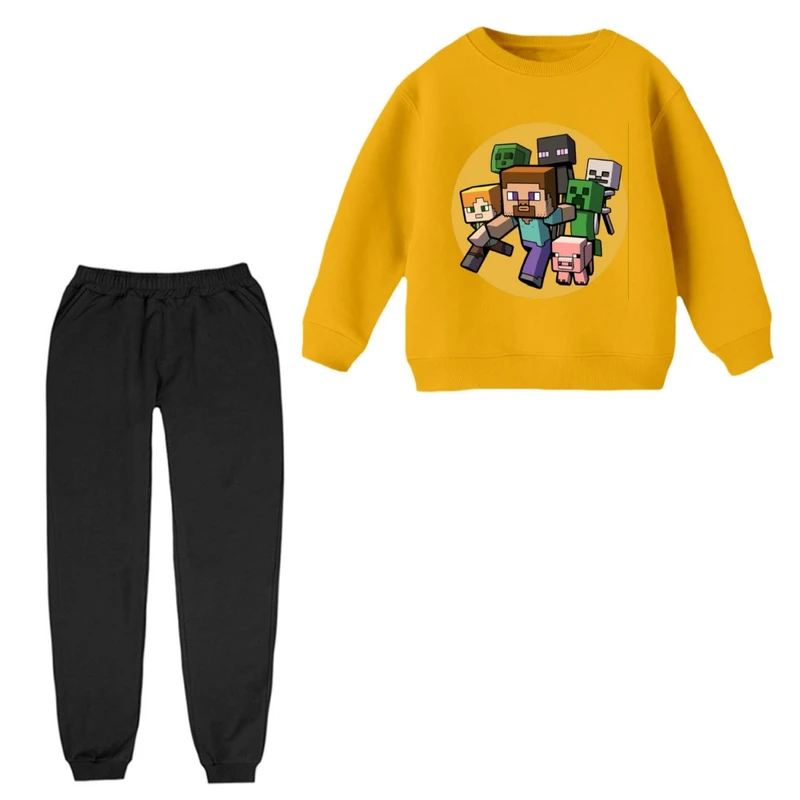ست سویشرت و شلوار راحتی بچگانه مدل ماینکرفت کد 005