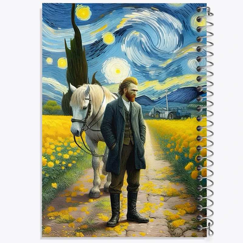 دفتر لیست خرید 50 برگ خندالو طرح ونسان ونگوگ کد F5078