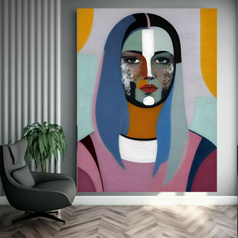 پوستر طرح نقاشی معاصر مدل چهره کد BK24024