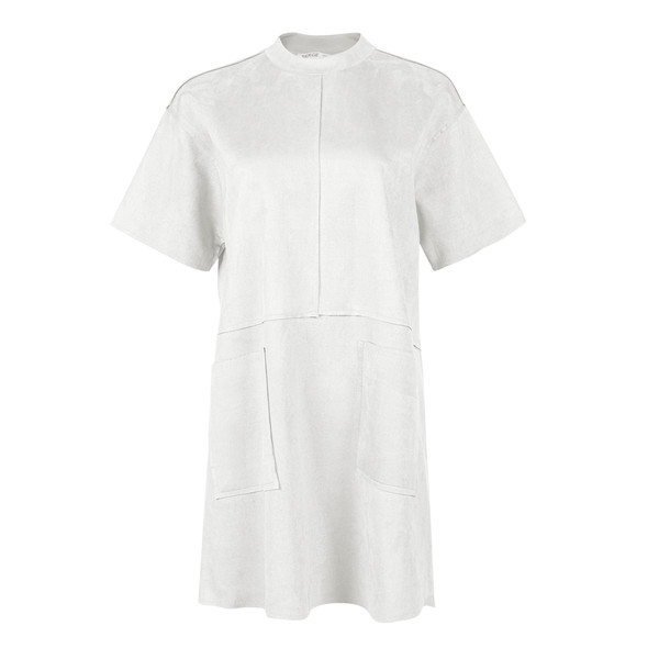 پیراهن یقه گرد زنانه سرژه مدل 206421 رنگ سفید