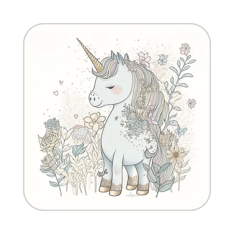 زیر لیوانی کاکتی طرح اسب تک شاخ و یونیکورن مدل mp31477