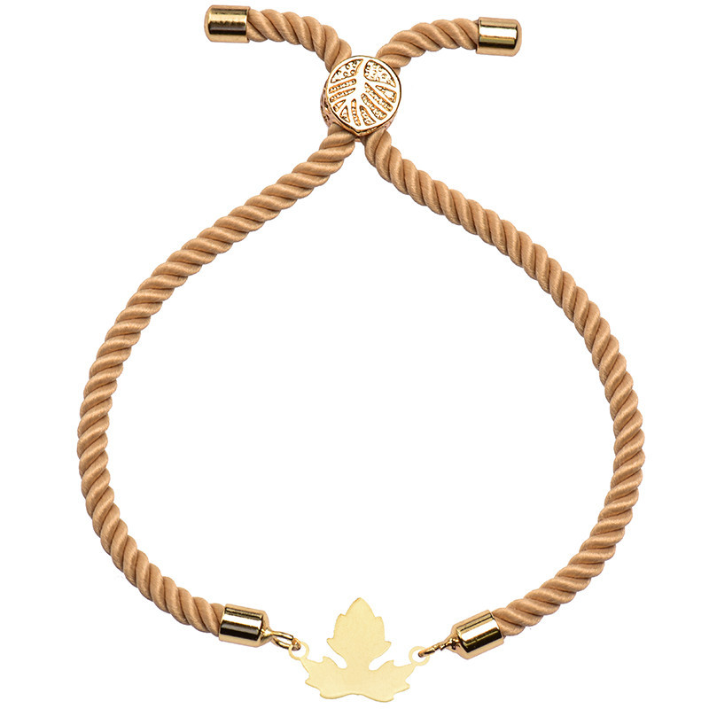 دستبند طلا 18 عیار زنانه الن نار مدل طرح برگ ELN2231