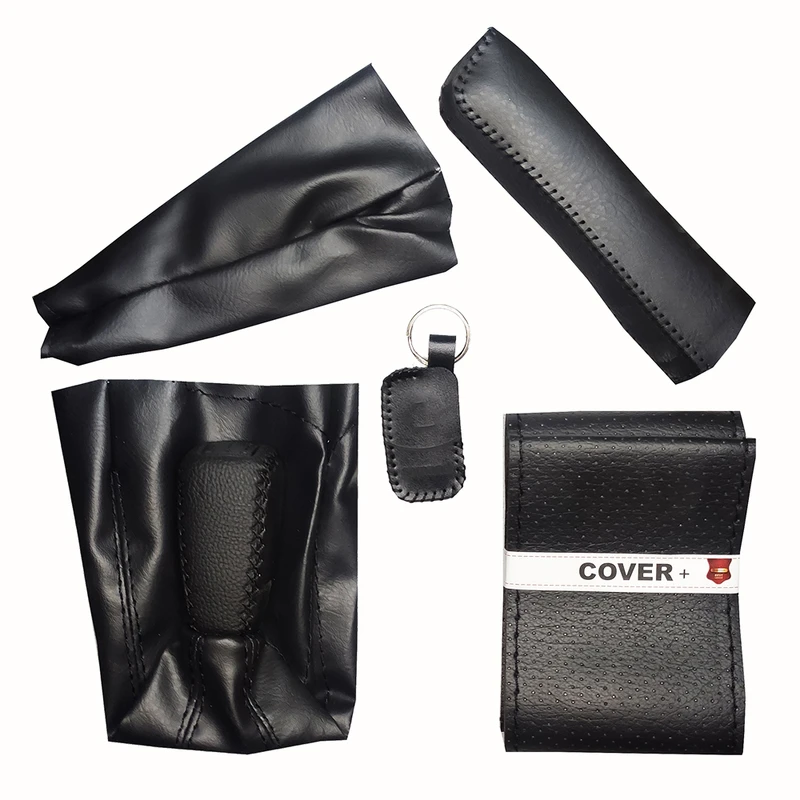 روکش فرمان کاورپلاس مدل مات به همراه سردنده و گردگیر و روکش ترمز دستی و کاور سوئیچ مناسب برای سمند سورن