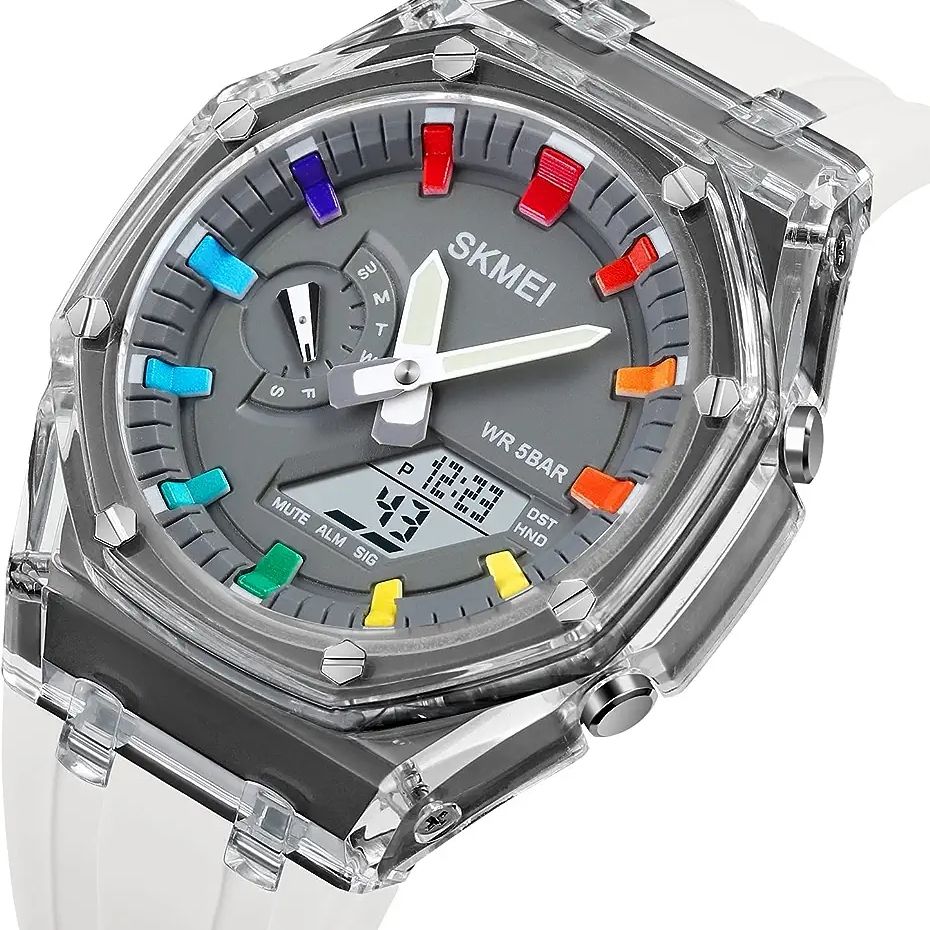 ساعت مچی عقربه ای اسکمی مدل دو زمانه بند پیو کرنوگراف کد 2100 - - 5